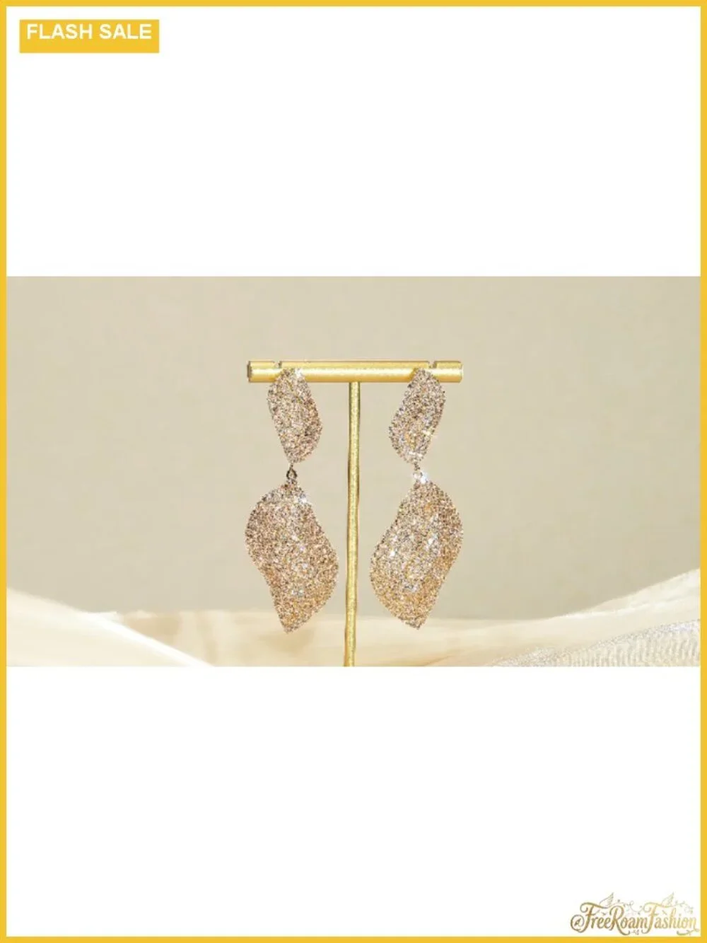 Crystal Leaf Chandelier Drop Dangle Earrings for Wedding Prom Bridal